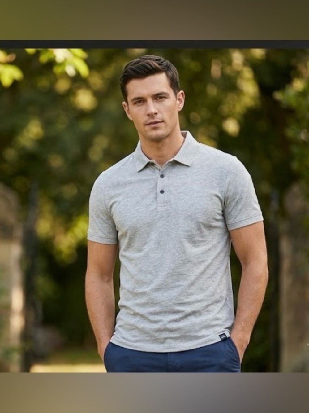 Hugo Boss Light Grey Short-Sleeve Polo size XL